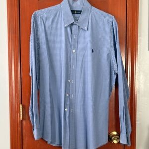 Ralph Lauren Light Blue Micro-Gingham Men's Dress Shirt